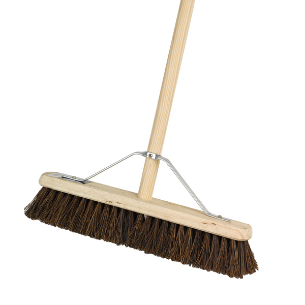 45cm Complete Stiff Broom Wood