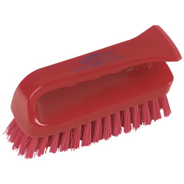 154mm Grippy Scrub Stiff Bristle Red