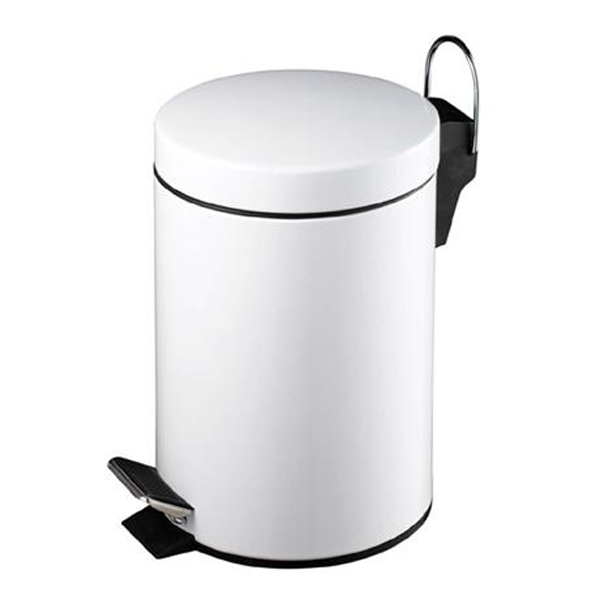 5l Pedal Bin With Plastic Liner White