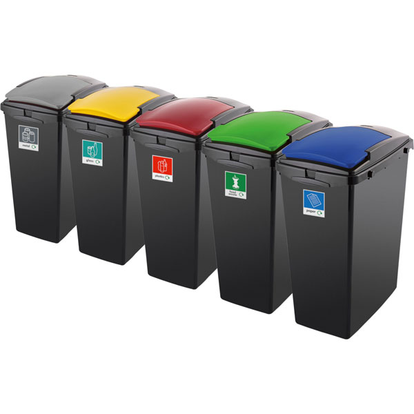 56x140x42.5cm Addis 5-Bin Recycling Hub