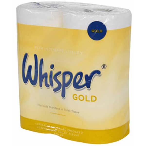 Whisper Gold Luxury Toilet Roll 3ply White