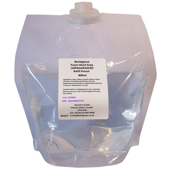 800ml Biohygiene Unfragranced Foam Hand