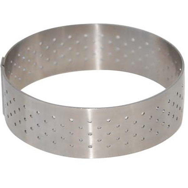 75x20mm Perforated Round Tart Ring S/Steel