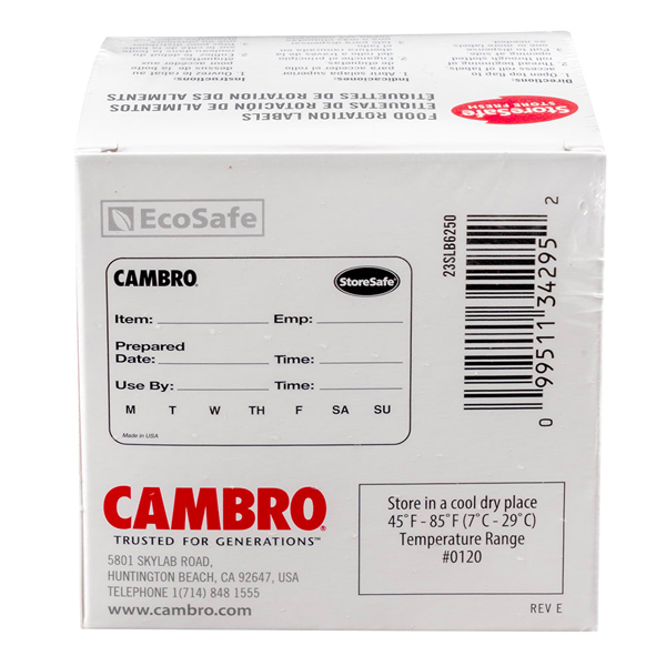 Cambro Storesafe Food Rotation Labels