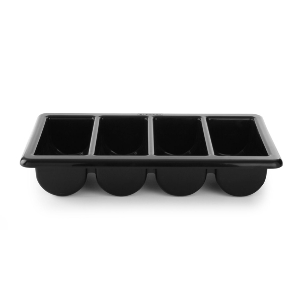 4 Compartment Cutlery Tray Black