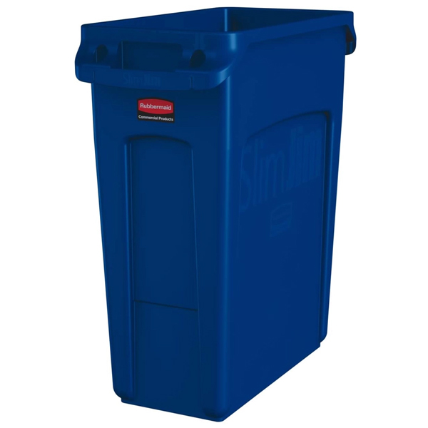 60l Rubbermaid Vented Slim Jim Bin Blue