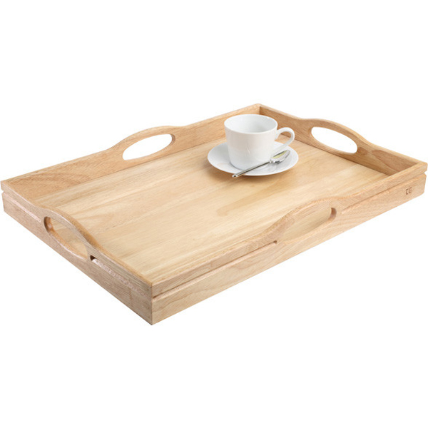 50x36x6.5cm 4 Handled Tray Hevea