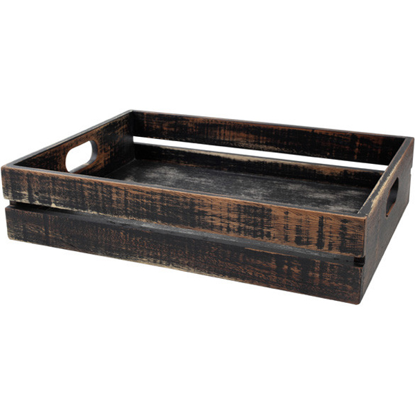 420x300x90mm Drift Crate Rustic Black