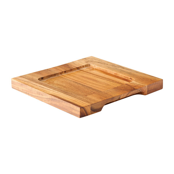 19cm Cast Iron Collection Square Wood