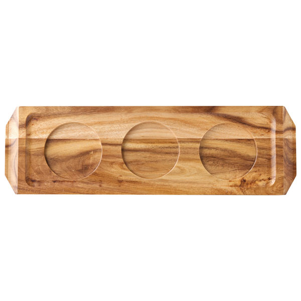 29x9cm Acacia Wood Wine/Beer Flight Holds