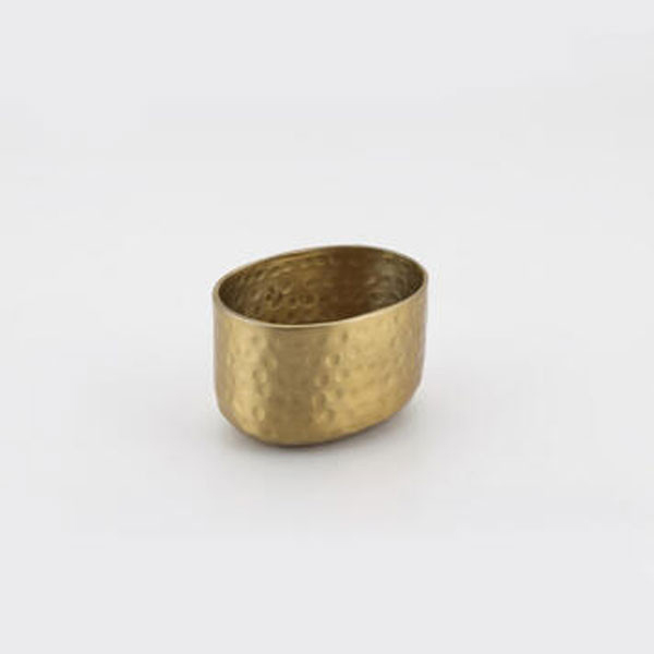 8.3x5.1cm Hammered Aluminium Basket Gold