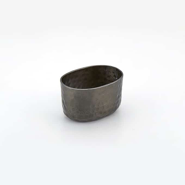 8.3x5.1cm Hammered Aluminium Basket Black