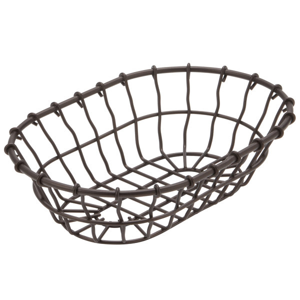 22.9x15.2x5.7cm Oval Wire Basket Bronze