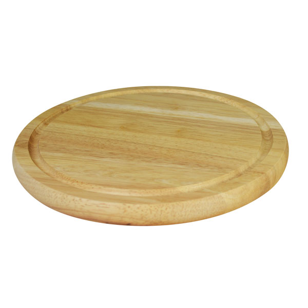 25cm Round Wooden Cutting Board Natural