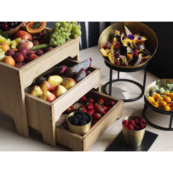 395x395x630mm 3 Tier Vegetable Stand Oak