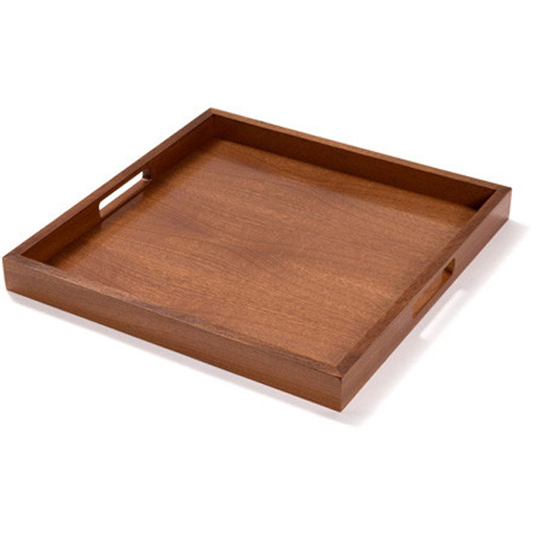 400x400x40mm Modern Drinks Tray Mahognany