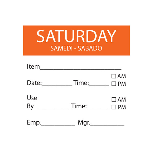 50x50mm Dissolvable Square Day Label