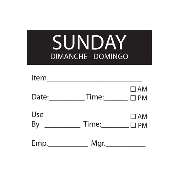 50x50mm Dissolvable Square Day Label