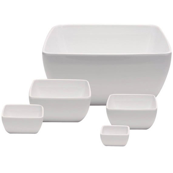 25cm Primeware Melamine Square Bowl White