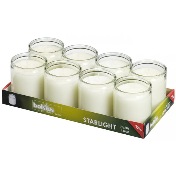 50hr Bolsius Starlight Candle Refill Clear