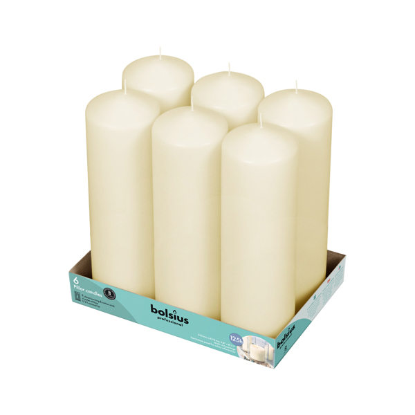 80x250mm Pillar Candle Ivory