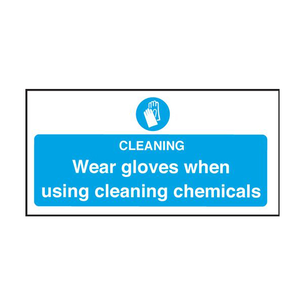 100x200mm Wear Gloves When Using Cleaning