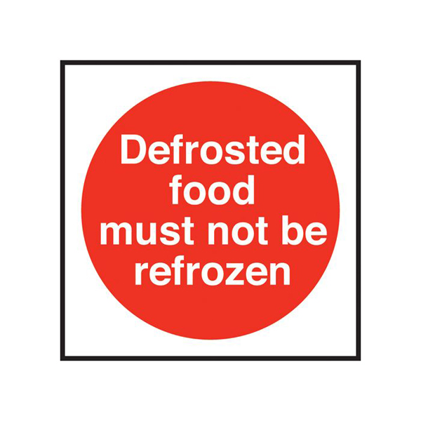 100x100mm Defrosted Food Must Not Be