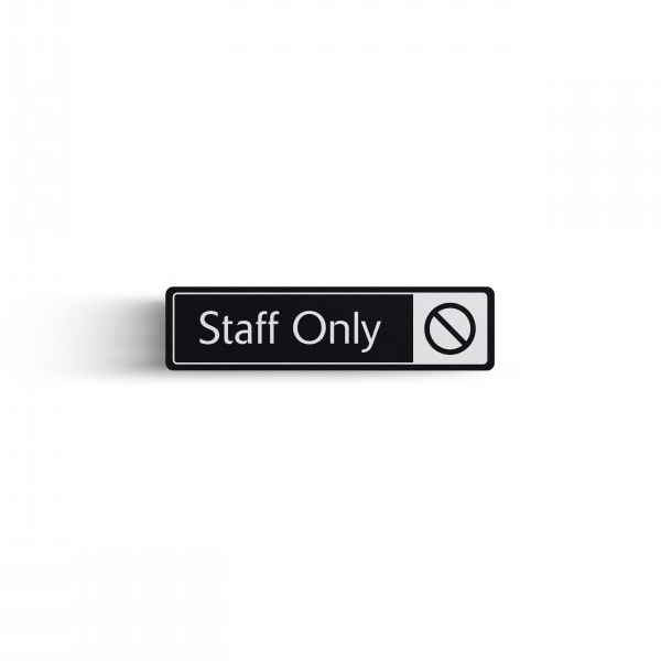 43x178mm Staff Only Symbol Aluminium