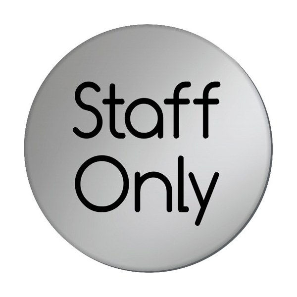 75mm Staff Only S/A Door Disc Silver