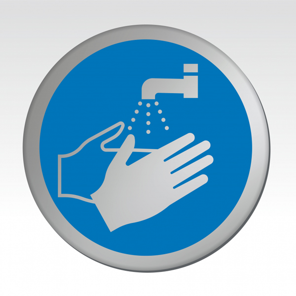 75mm Wash Hands Symbol S/A Door Disc