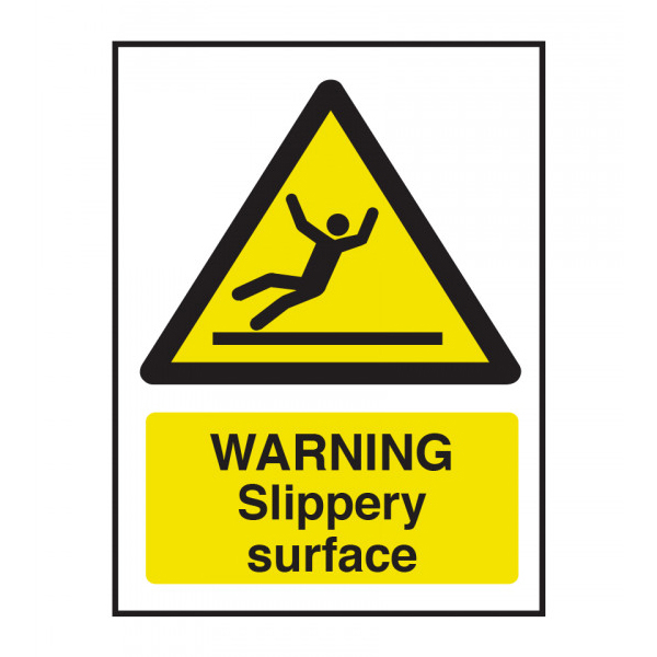 200x150mm Warning Slippery Surface S/A