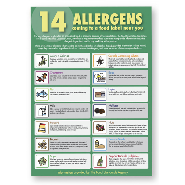 297x420 14 Allergens Guide For Staff