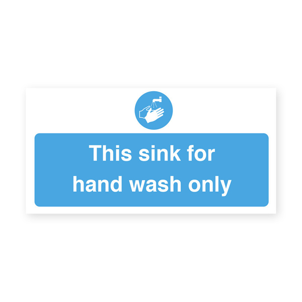 100x200mm Sink For Hand Wash S/A Sign