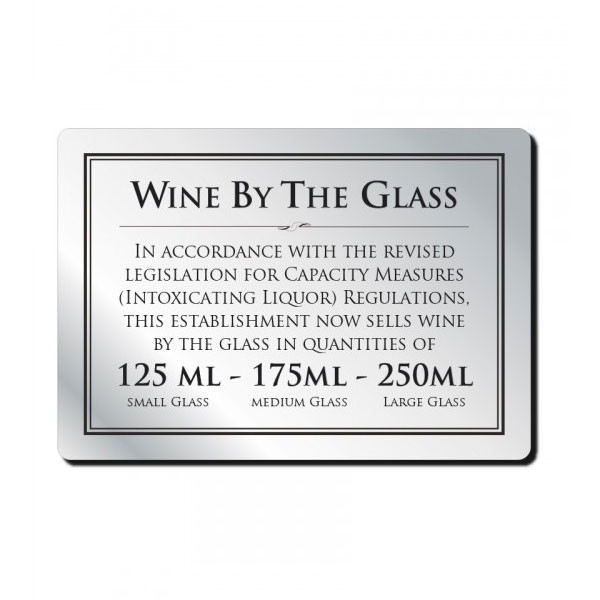 148x210mm 125,175,250ml Wine By The Glass