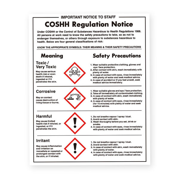 350x270mm Coshh Regulation S/A Sign