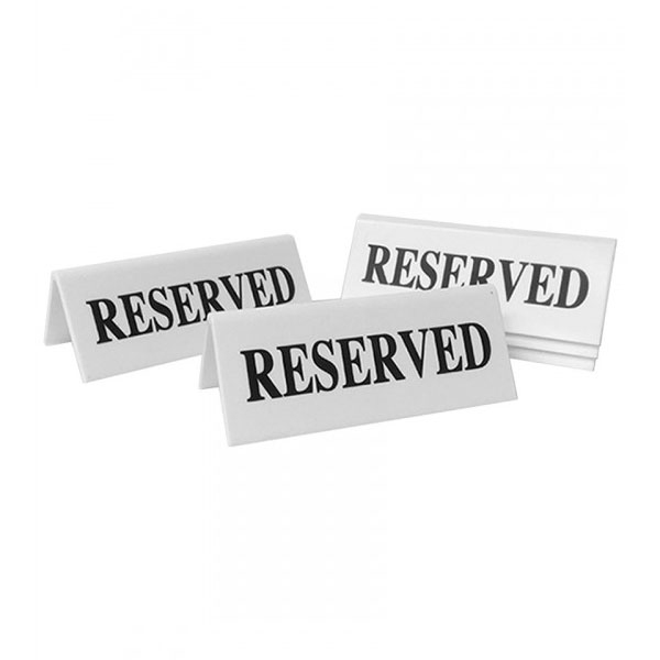 Reserved Table Notice Black/White