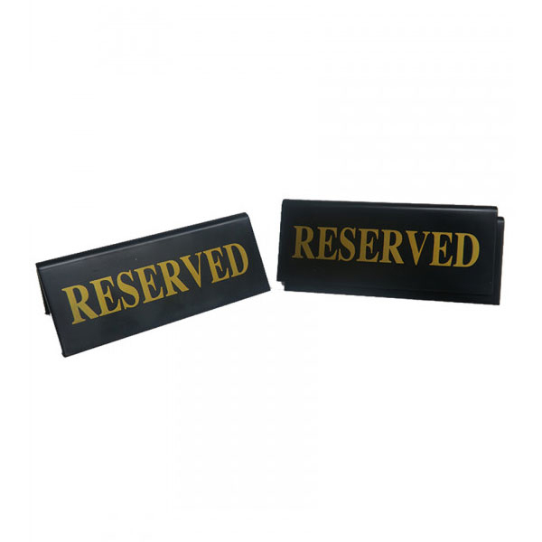 45x110mm Reserved Table Sign Black/Gold