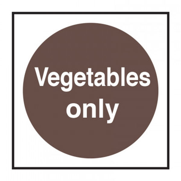 100x100mm Vegetables Only S/A Sign