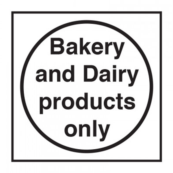 100x100mm Bakery & Dairy Products Only