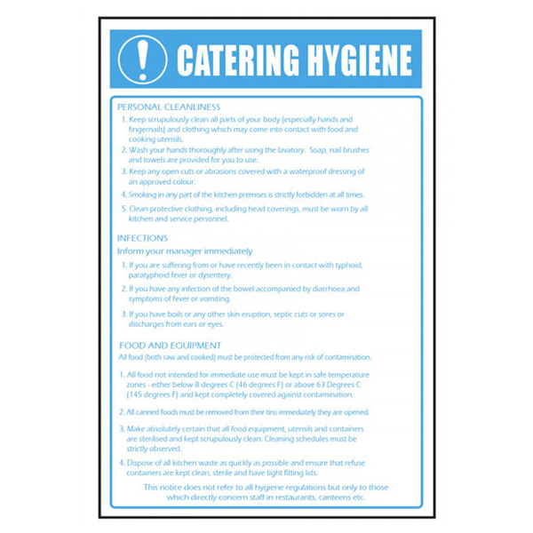 300x200mm Catering Hygiene S/A Sign