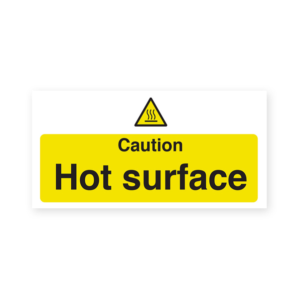 100x200mm Caution Hot Surface S/A Sign