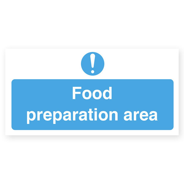 100x200mm Food Preparation Area S/A Sign