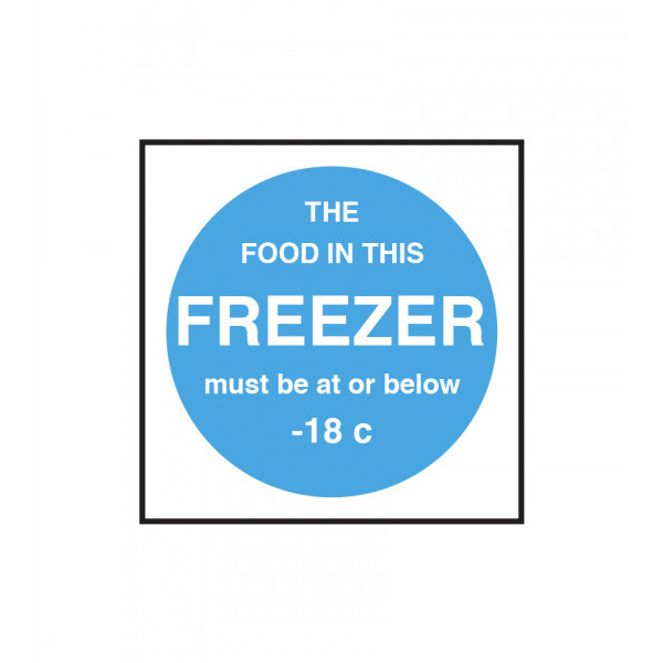 100x100 Freezer Temperature S/A Sign