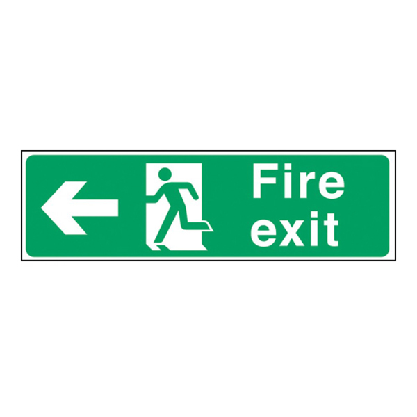 150x450mm Fire Exit Man Arrow Left