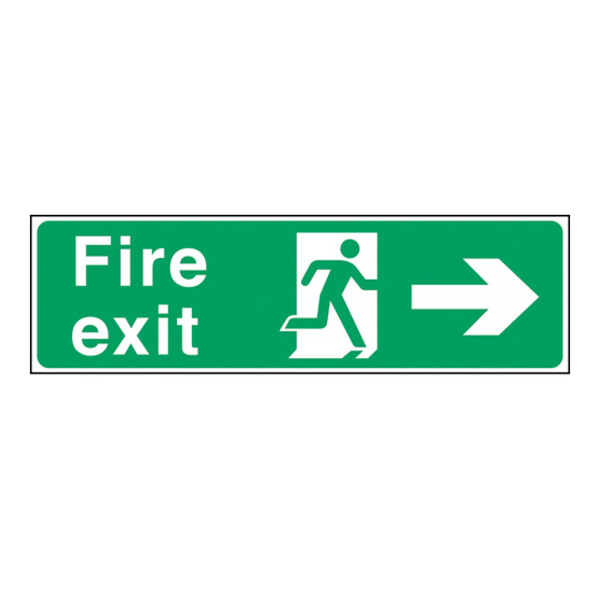 150x450mm Fire Exit Man Arrow Right