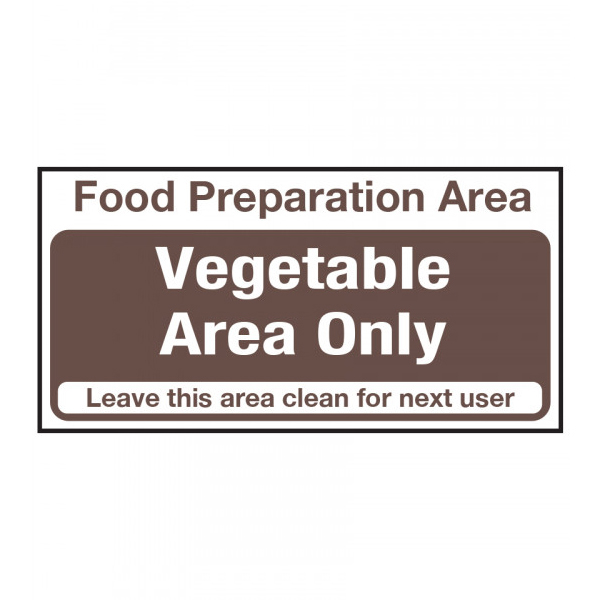 100x280mm Vegetable Area Only S/A Sign