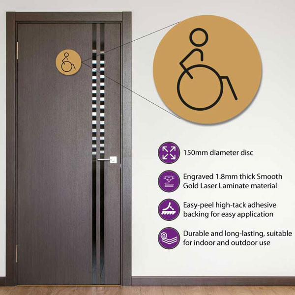 150mm Disabled Toilet Symbol Right S/A