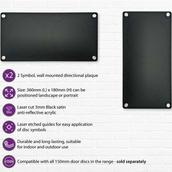 360x180mm 2 Symbol Wall Mounted