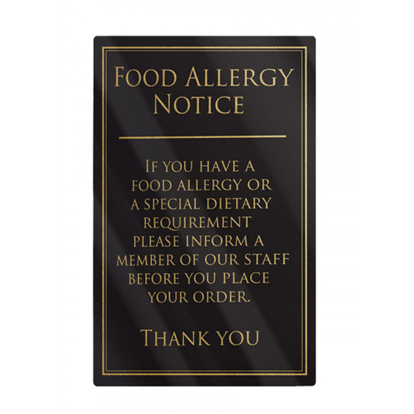 170x260mm Food Allergy Rigid Sign