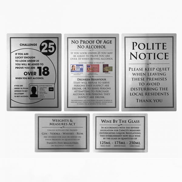 Essential Modern Bar Licensing Sign Pack